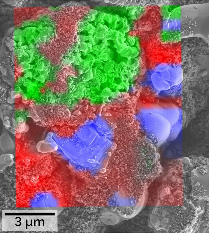 Imagen RISE (Raman-SEM) del cátodo de una batería
